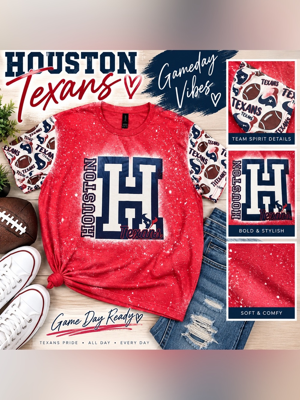 Houston Texans Red Game Day T-Shirt by